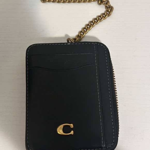 Coach Handbags - Coach Black Wallet with Gold Zipper